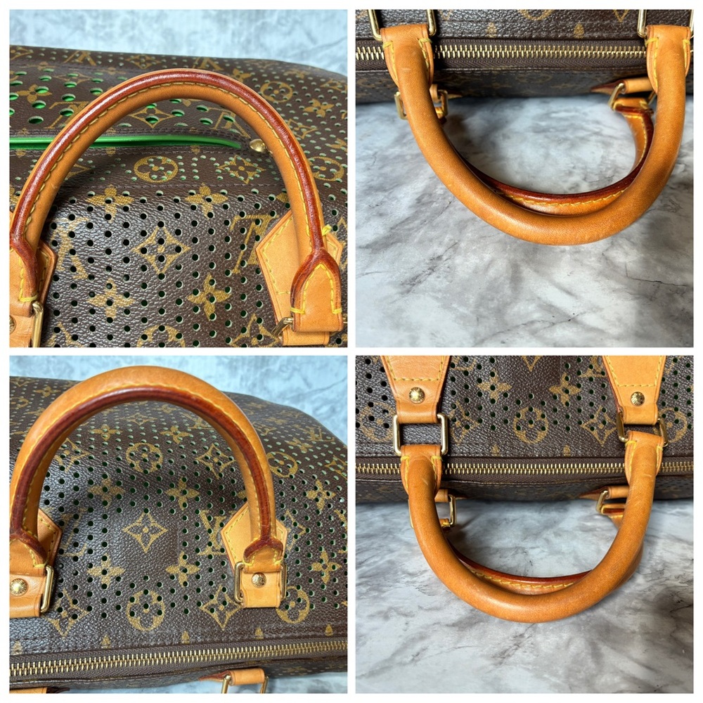 Louis Vuitton Perforated Speedy 30 Green with matching Key Cles Pochette - Picture 8 of 16